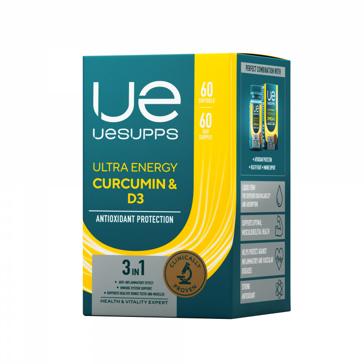 Curcumin & D3 Ultra Energy UESUPPS, 60 капсулы