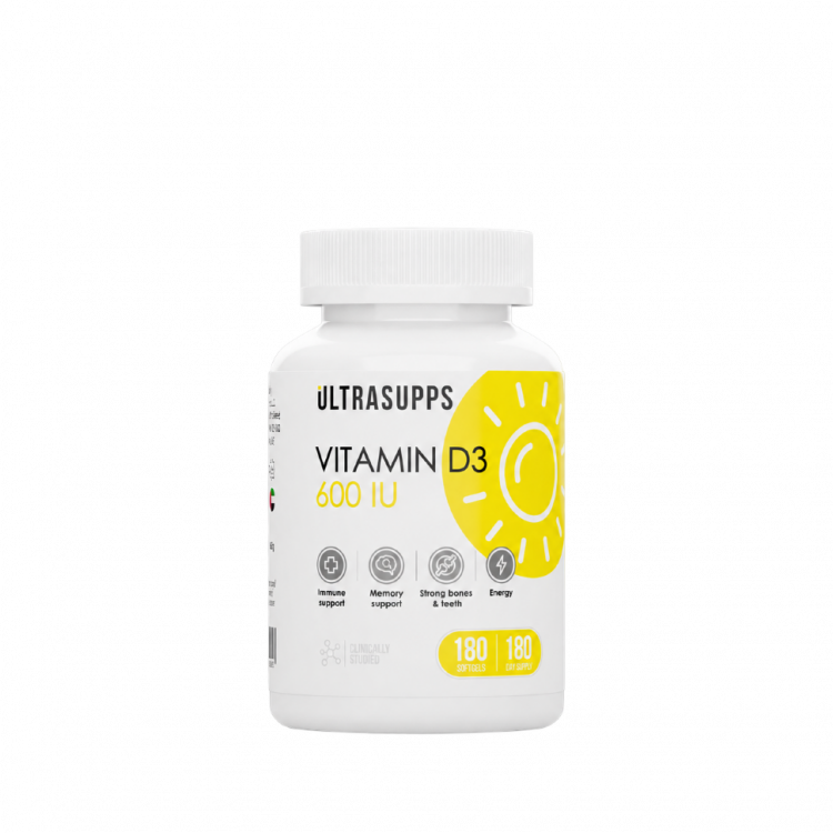 ULTRASUPPS / Vitamin D3 600 IU / 180 softgels